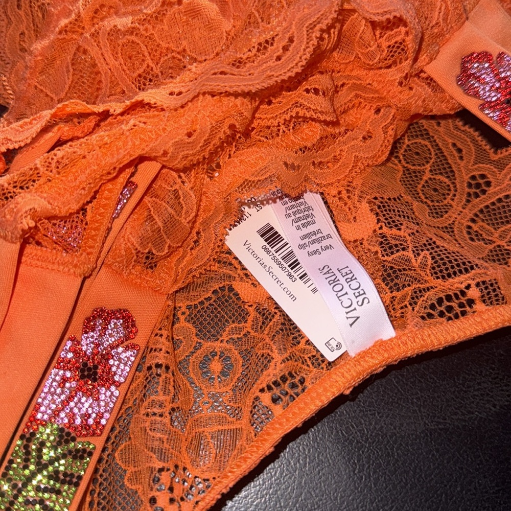 VS bling floral lace orange very sexy brazilian - Picture 2 of 6
